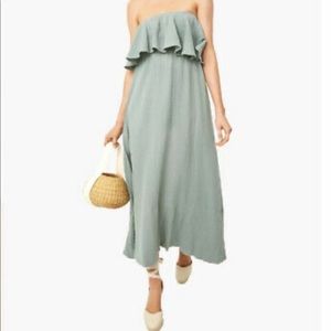 Tuckernuck airy gauze sage green strapless dress